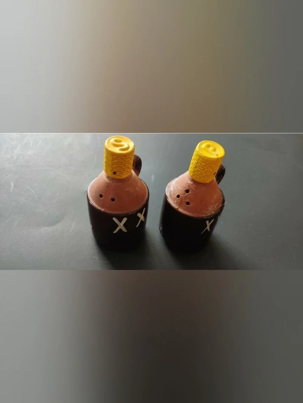 Vintage Jug Corn Cob Top Salt And Pepper Shakers Lugenes Japan